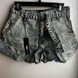 Fashion Nova Blue Acid Wash Jean Shorts